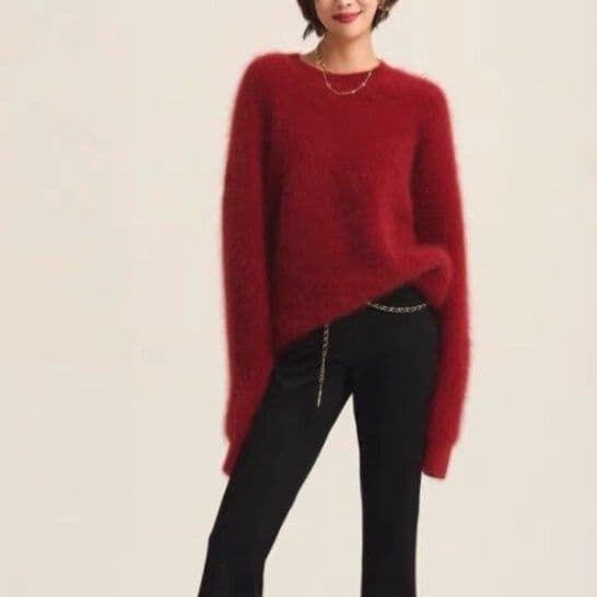 ブルベ夏/ブルベ冬服　ふんわりモヘア調ゆったりシルエットニット