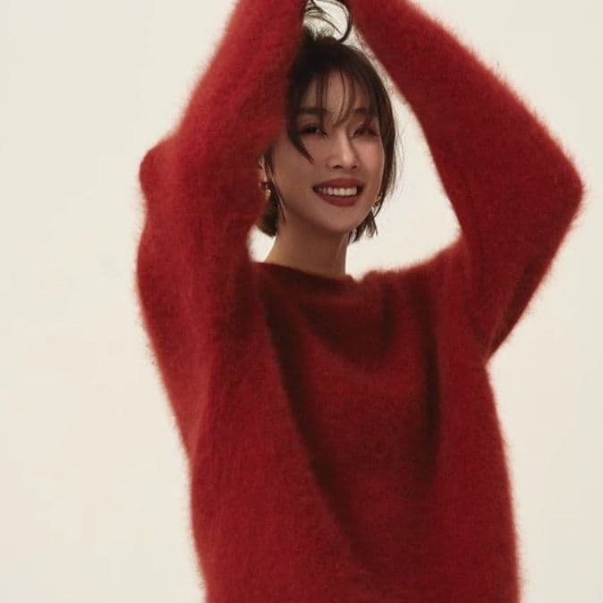 ブルベ夏/ブルベ冬服　ふんわりモヘア調ゆったりシルエットニット