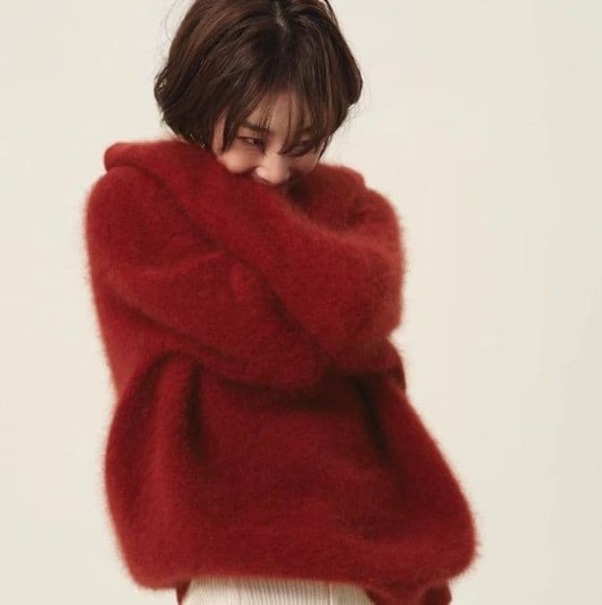 ブルベ夏/ブルベ冬服　ふんわりモヘア調ゆったりシルエットニット