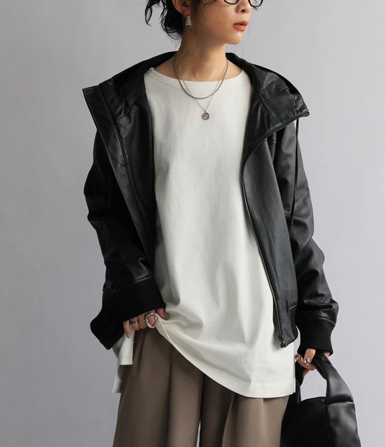 ブルベ夏/ブルベ冬服　ゆったりオーバーサイズ長袖ロングスウェット