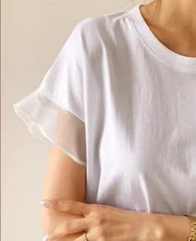 ブルベ夏/ブルベ冬服 透かし袖クラシカルTシャツ