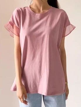 ブルベ夏/ブルベ冬服 透かし袖クラシカルTシャツ