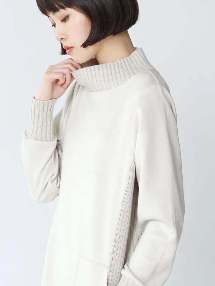 ブルベ夏/ブルベ冬服 スエード調ワンピース