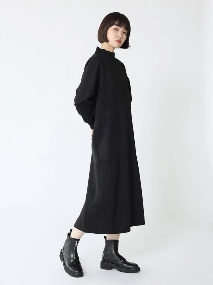 ブルベ夏/ブルベ冬服 スエード調ワンピース