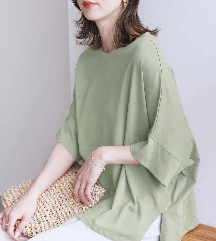 ブルベ夏/ブルベ冬服 ゆったりシルエット五分袖カットソー