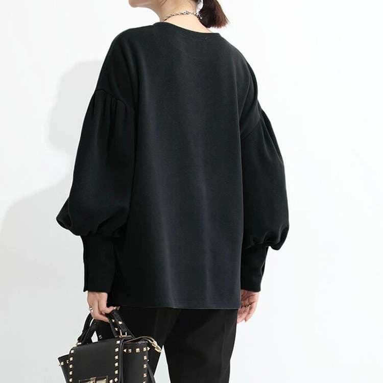 ブルベ夏/ブルベ冬服 ボリューム袖ボタン付きプルオーバー