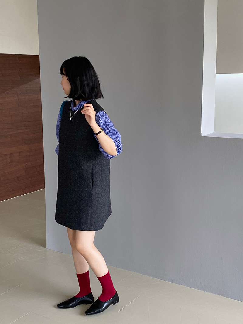 ブルベ冬服 ふんわり切り替えジャンパースカート