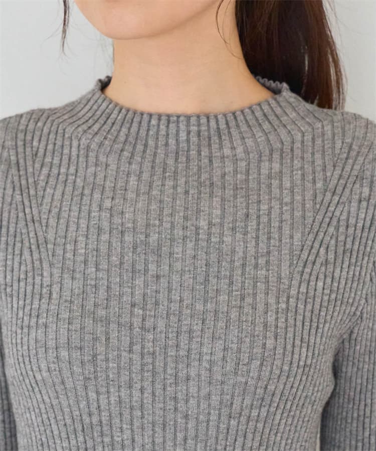 ブルベ夏/ブルベ冬服 リブ編みタートルネック