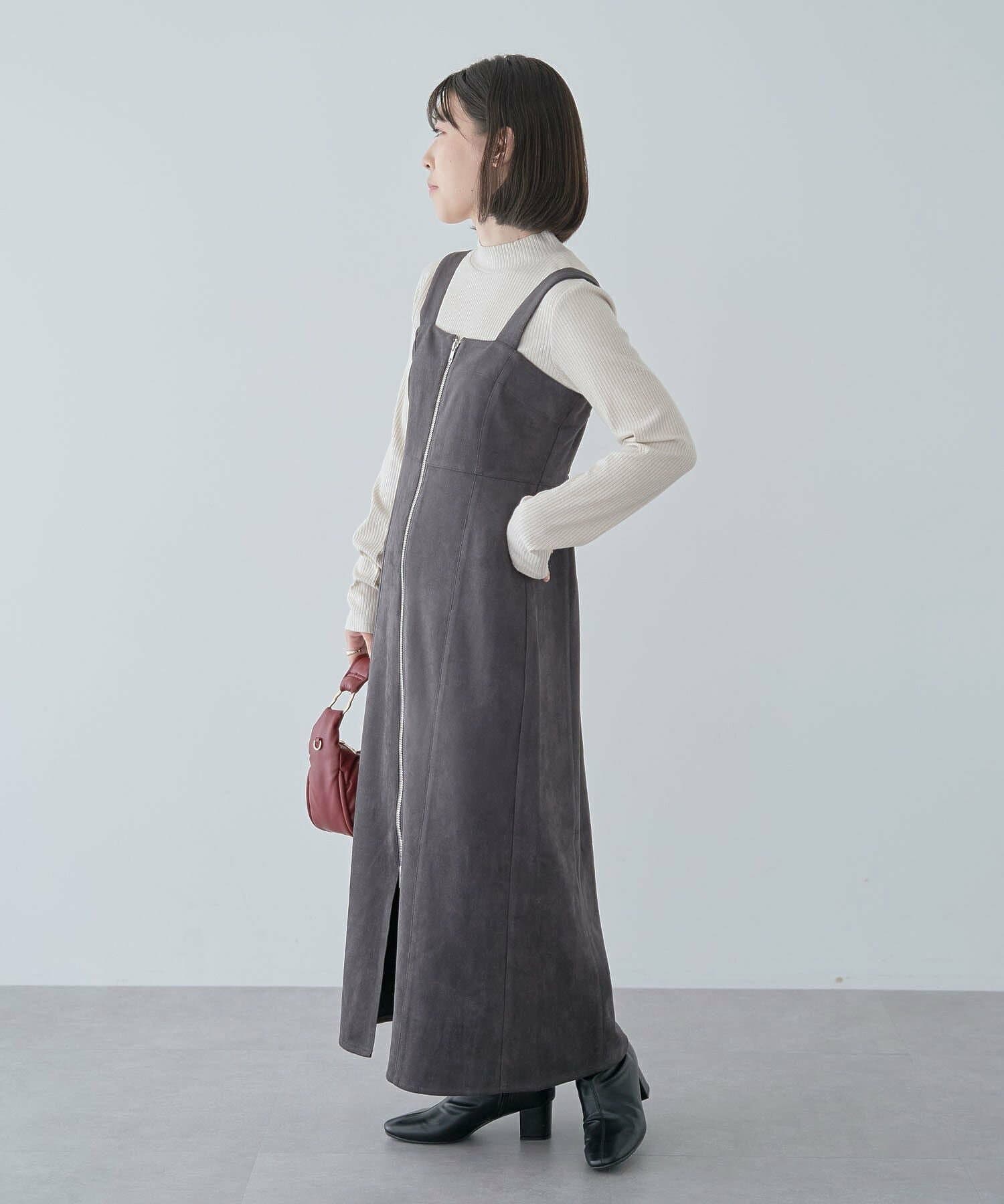 ブルベ夏/ブルベ冬服 美シルエット ジップアップワンピース