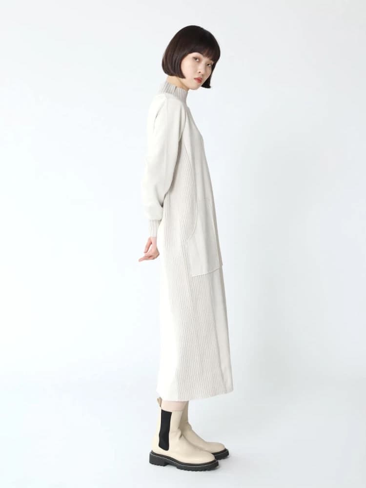 ブルベ夏/ブルベ冬服 スエード調ワンピース