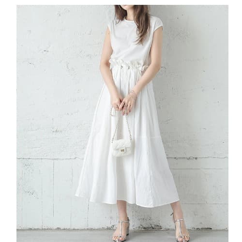 ブルベ夏/ブルベ冬服 フリルギャザーワンピース