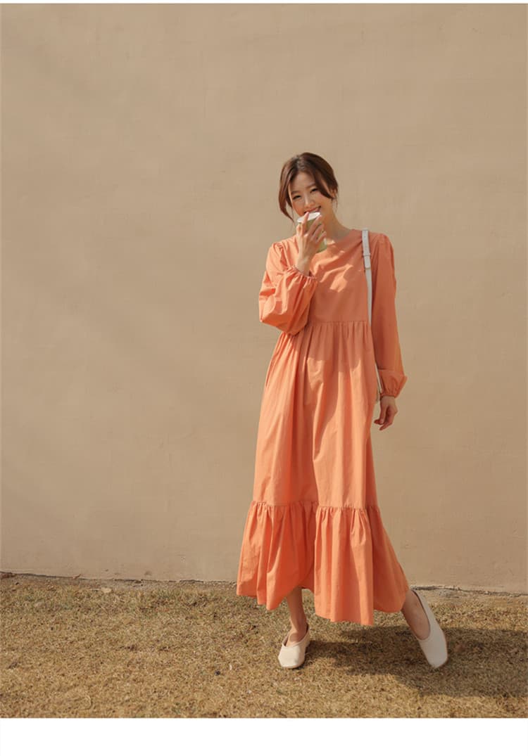 ブルベ夏/ブルベ冬服 ふんわり袖のゆったりティアードワンピース
