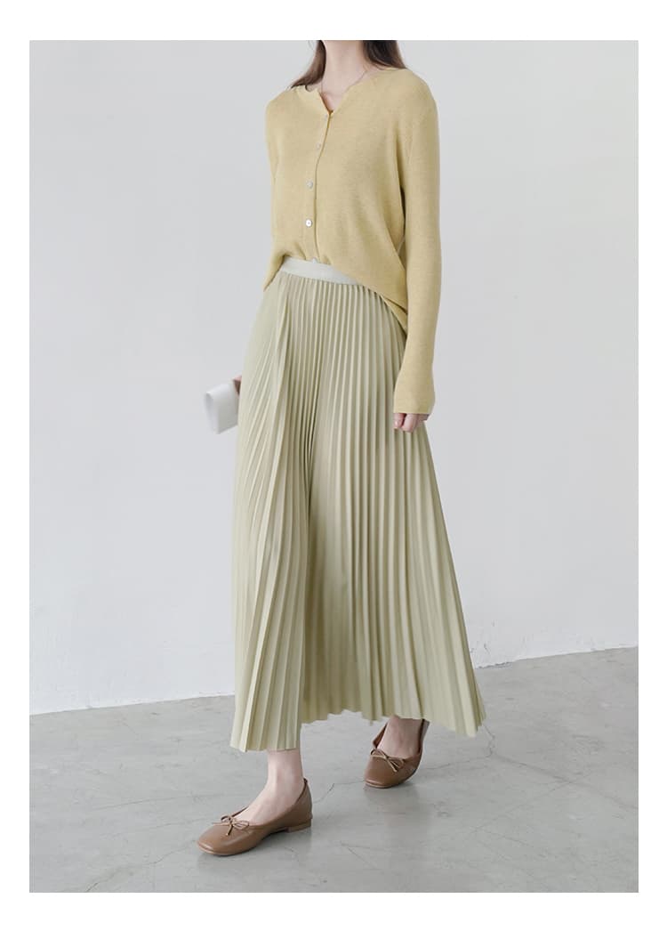 ブルベ夏/ブルベ冬服 優美なシルエット プリーツロングスカート