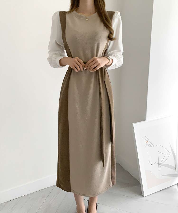 ブルベ夏/ブルベ冬服 フリル袖レイヤードワンピース