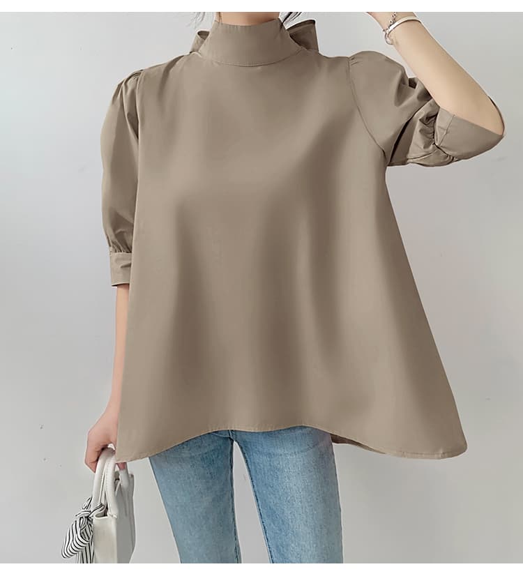 ブルベ夏/ブルベ冬服 優美リボン ハイネックブラウス