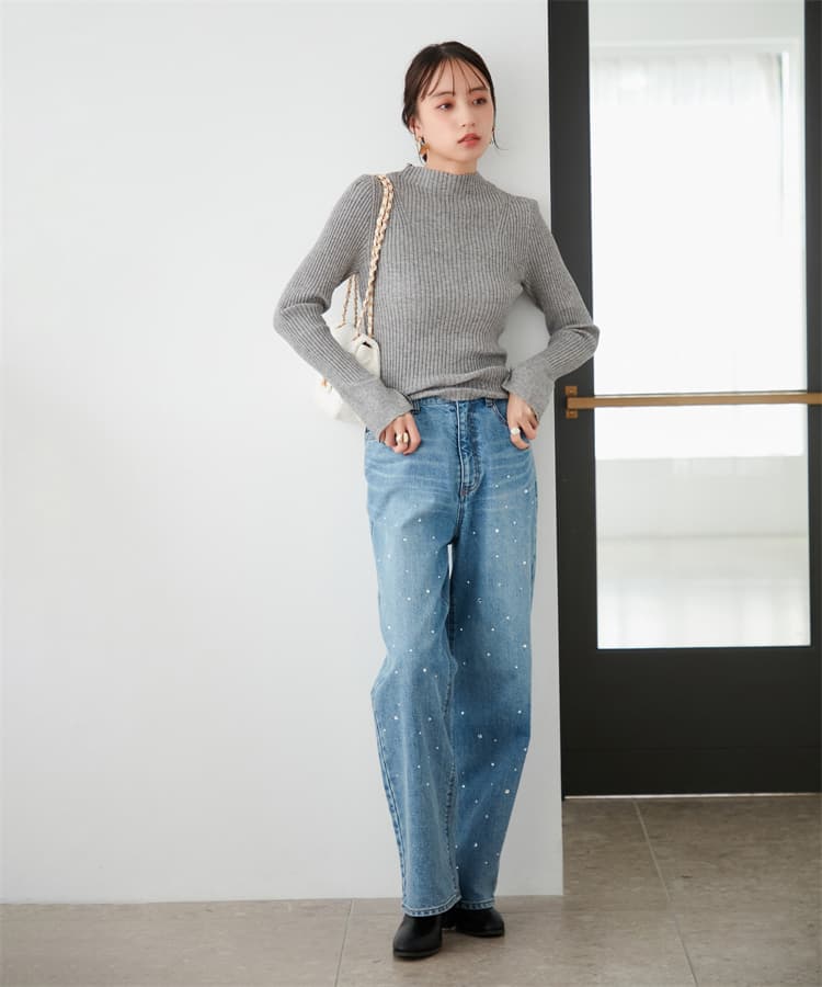 ブルベ夏/ブルベ冬服 リブ編みタートルネック