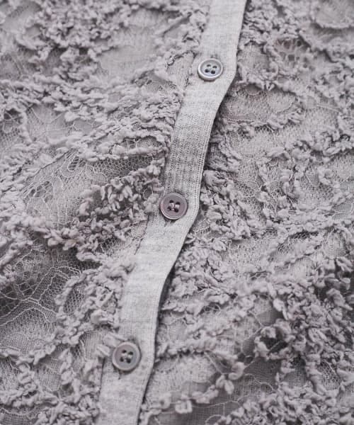 ブルベ夏/ブルベ冬服 レース模様の上品ショートカーディガン