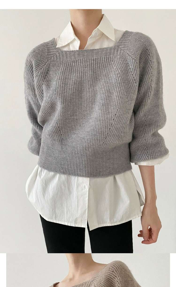 ブルベ夏/ブルベ冬服 ゆったりボートネックニット