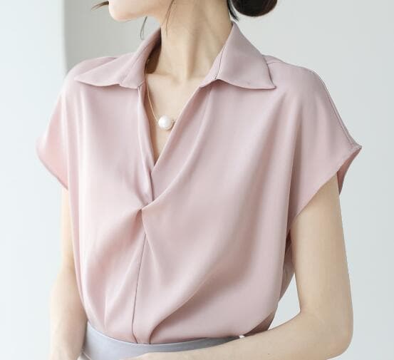ブルベ夏/ブルベ冬服 レディース半袖シャツ通勤ブラウス