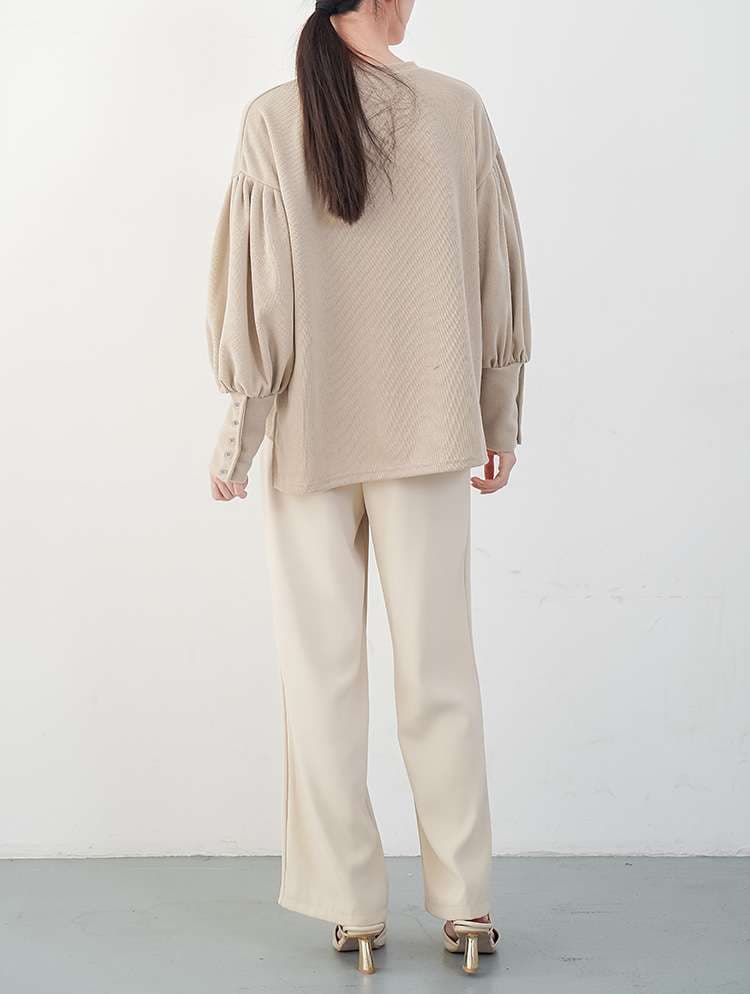 ブルベ夏/ブルベ冬服 ボリューム袖ボタン付きプルオーバー