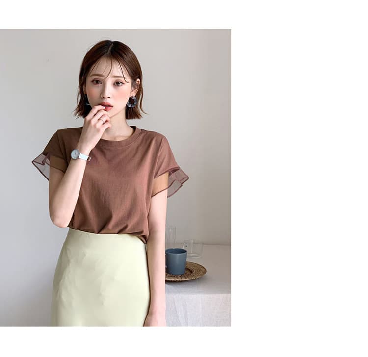 ブルベ夏/ブルベ冬服 透かし袖クラシカルTシャツ