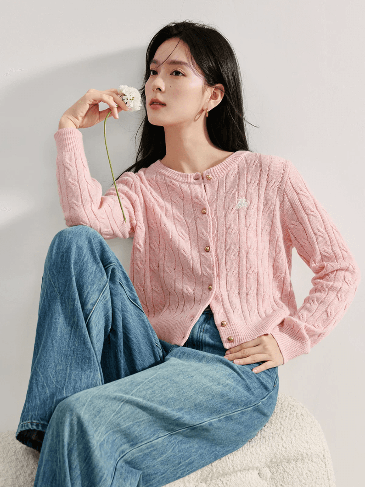 ブルベ夏/ブルベ冬服 フロントボタンカーディガン