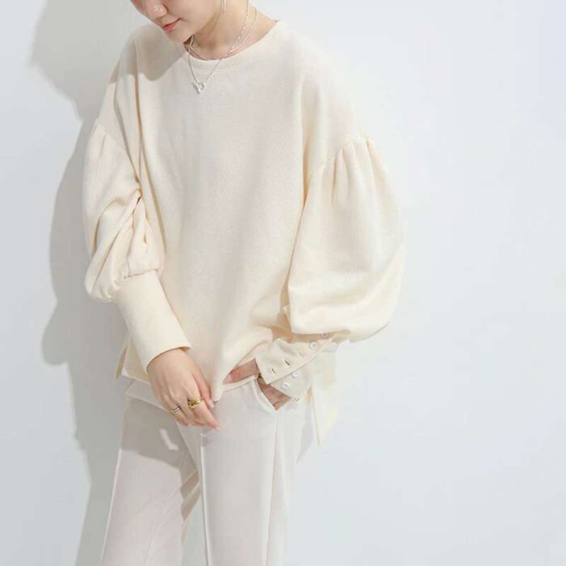 ブルベ夏/ブルベ冬服 ボリューム袖ボタン付きプルオーバー