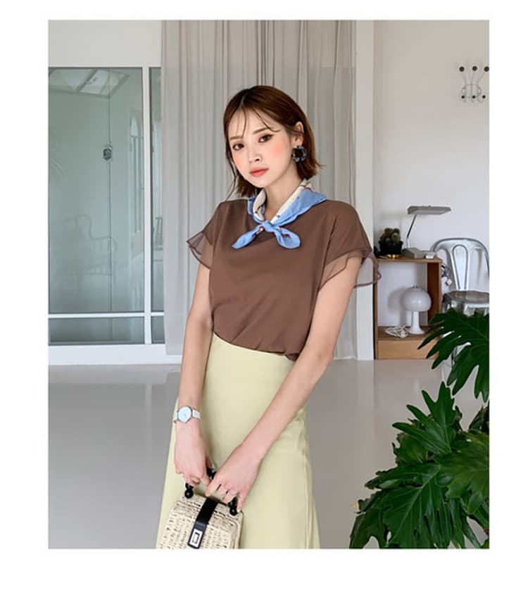 ブルベ夏/ブルベ冬服 透かし袖クラシカルTシャツ