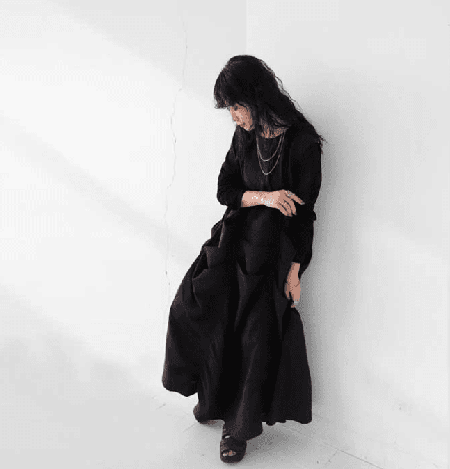 ブルベ冬服 ドレープギャザー ノースリーブワンピース