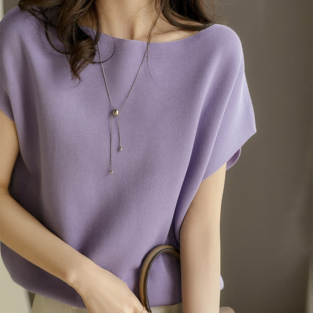 ブルベ夏服 フレンチスリーブ サマーニット