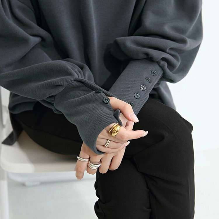 ブルベ夏/ブルベ冬服 ボリューム袖ボタン付きプルオーバー