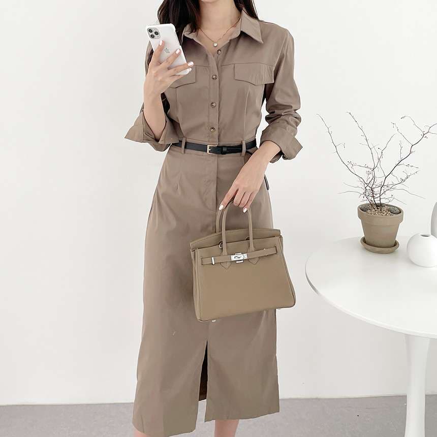 ブルベ夏/ブルベ冬服 エレガントシャツワンピース