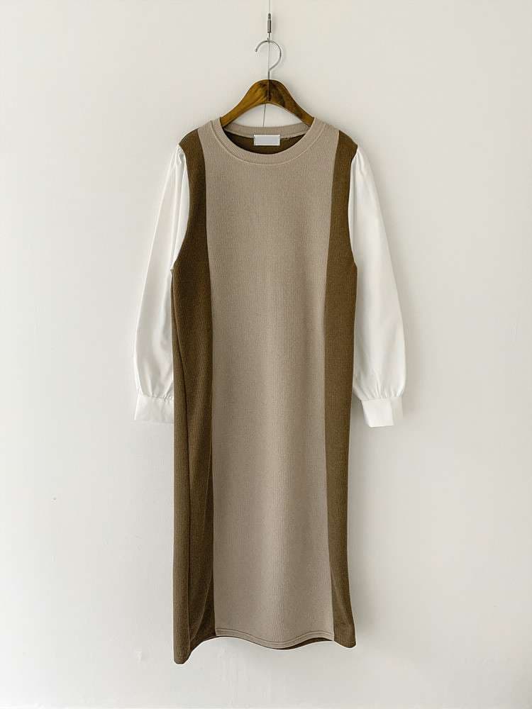 ブルベ夏/ブルベ冬服 フリル袖レイヤードワンピース