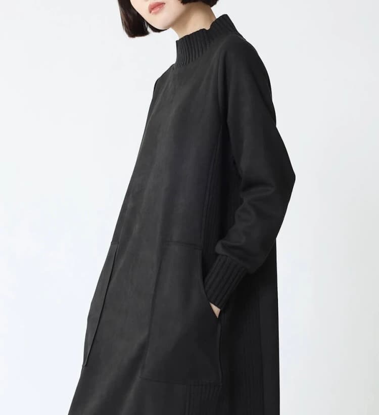 ブルベ夏/ブルベ冬服 スエード調ワンピース