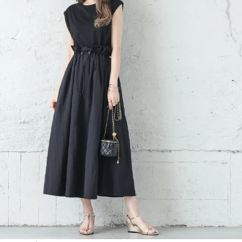 ブルベ夏/ブルベ冬服 フリルギャザーワンピース