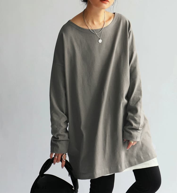 ブルベ夏/ブルベ冬服　ゆったりオーバーサイズ長袖ロングスウェット