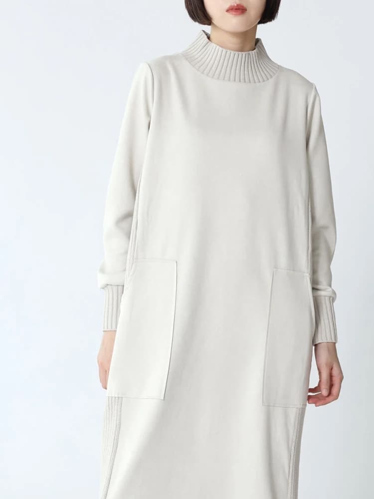 ブルベ夏/ブルベ冬服 スエード調ワンピース