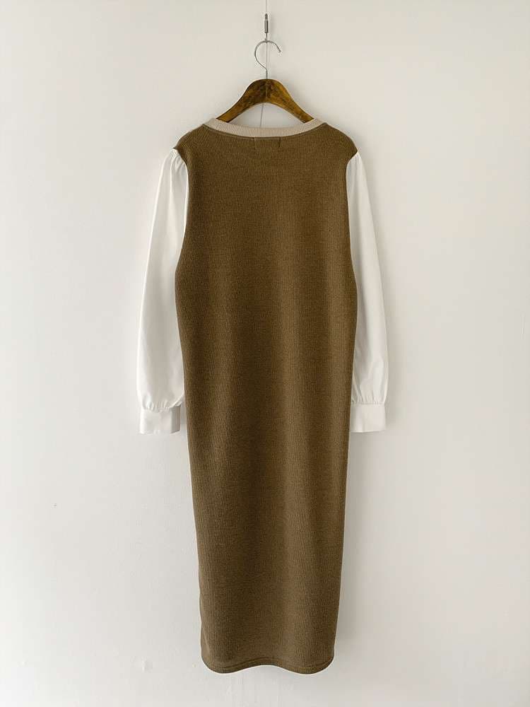 ブルベ夏/ブルベ冬服 フリル袖レイヤードワンピース