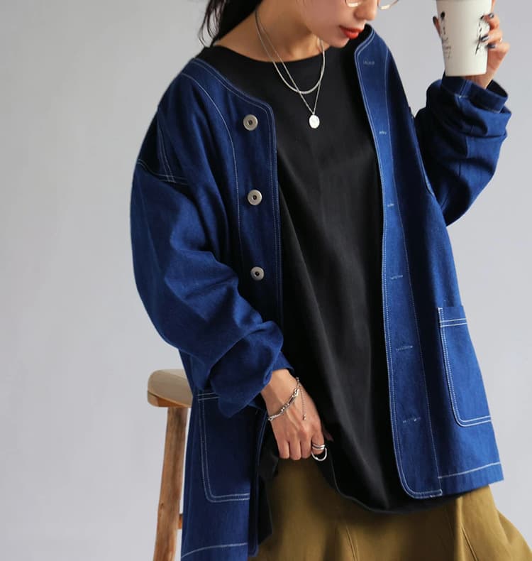 ブルベ夏/ブルベ冬服　ゆったりオーバーサイズ長袖ロングスウェット