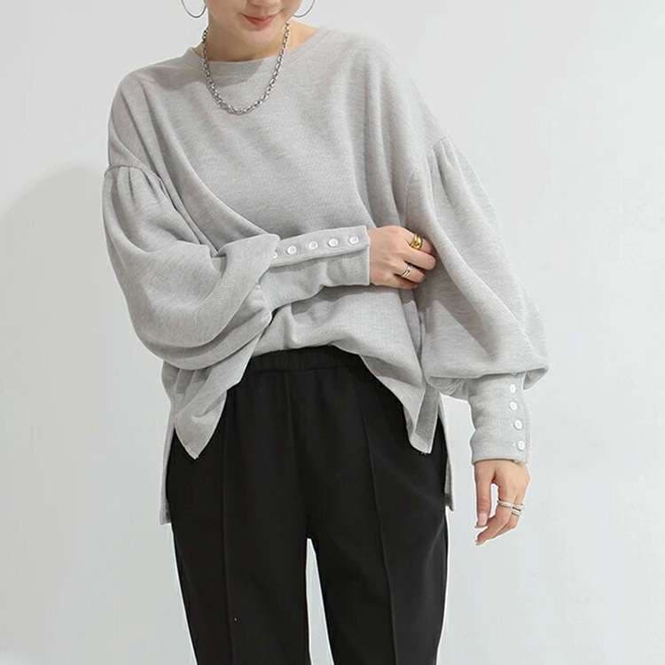 ブルベ夏/ブルベ冬服 ボリューム袖ボタン付きプルオーバー