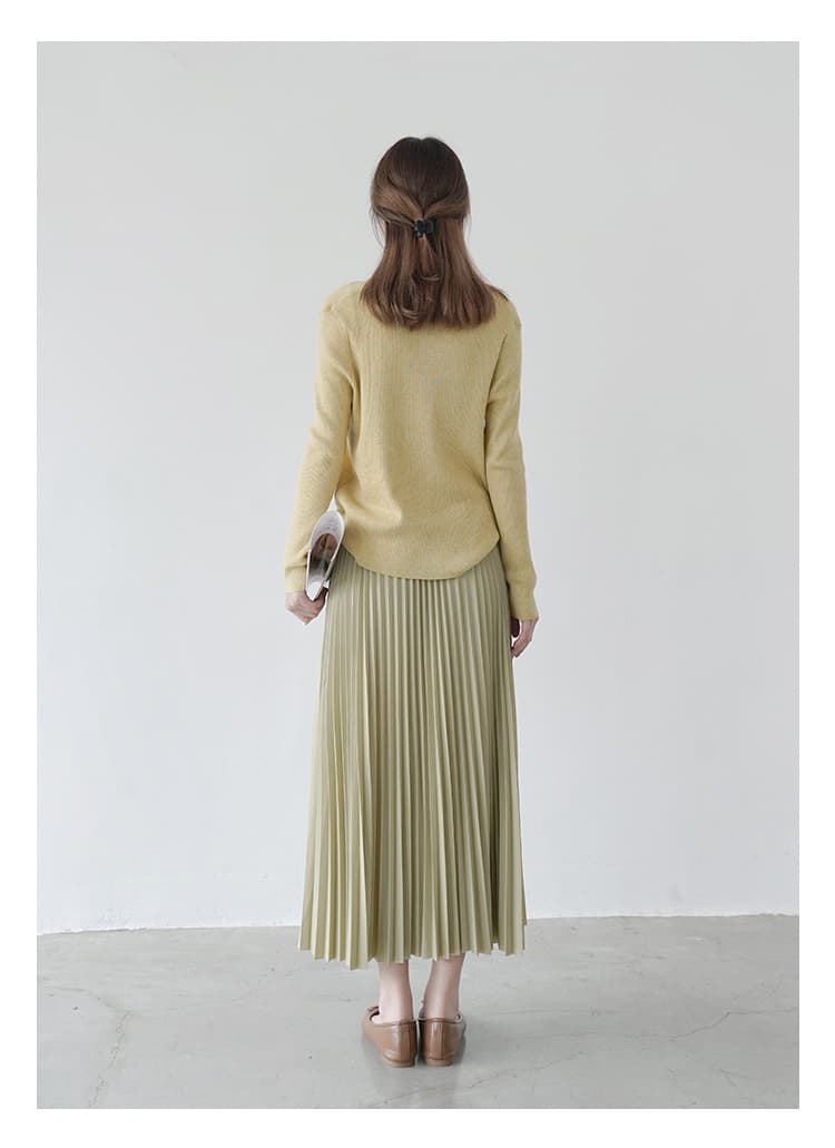 ブルベ夏/ブルベ冬服 優美なシルエット プリーツロングスカート