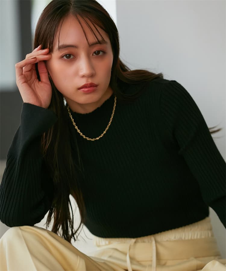 ブルベ夏/ブルベ冬服 リブ編みタートルネック