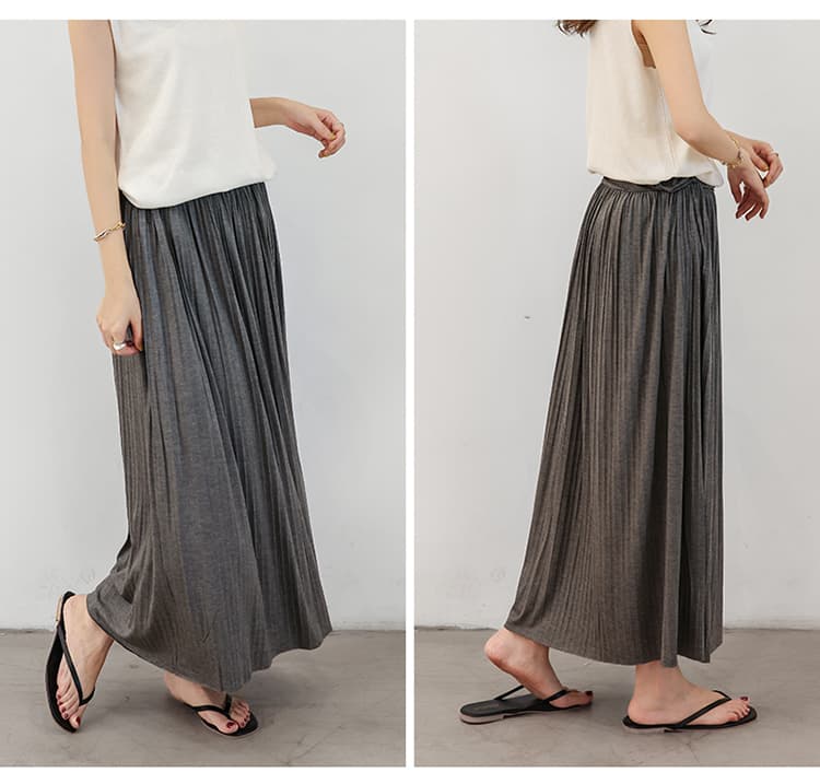 ブルベ夏/ブルベ冬服 優雅な揺れ感 ロングプリーツスカート