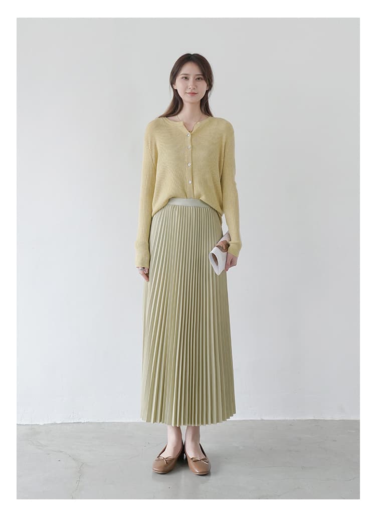 ブルベ夏/ブルベ冬服 優美なシルエット プリーツロングスカート