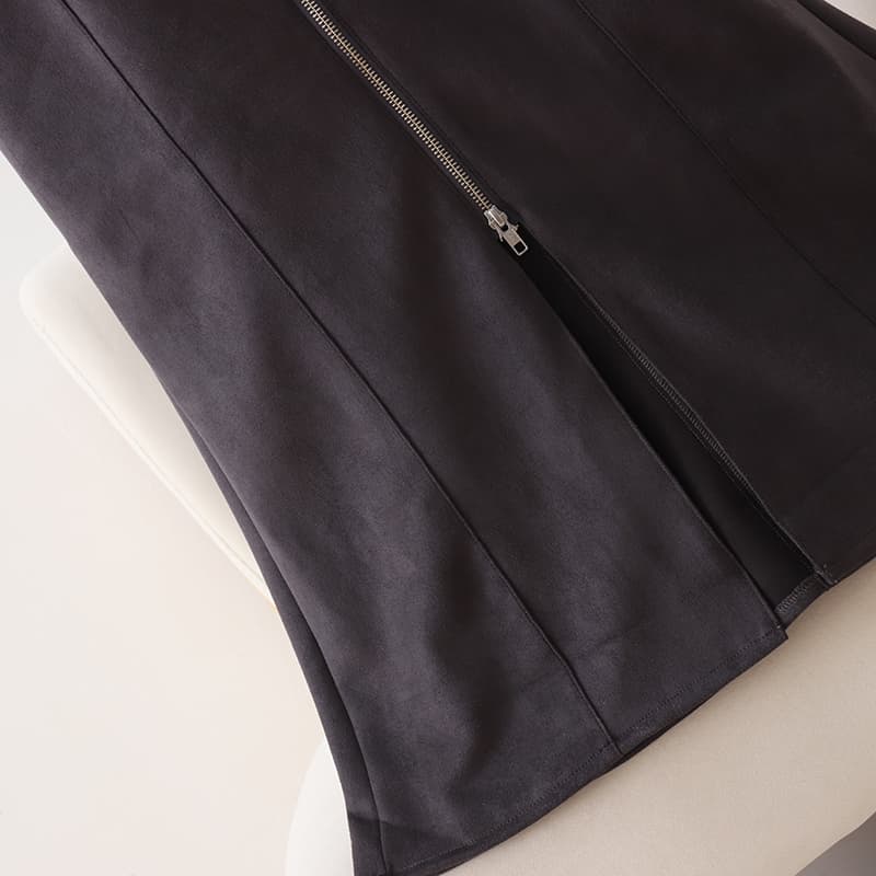 ブルベ夏/ブルベ冬服 美シルエット ジップアップワンピース