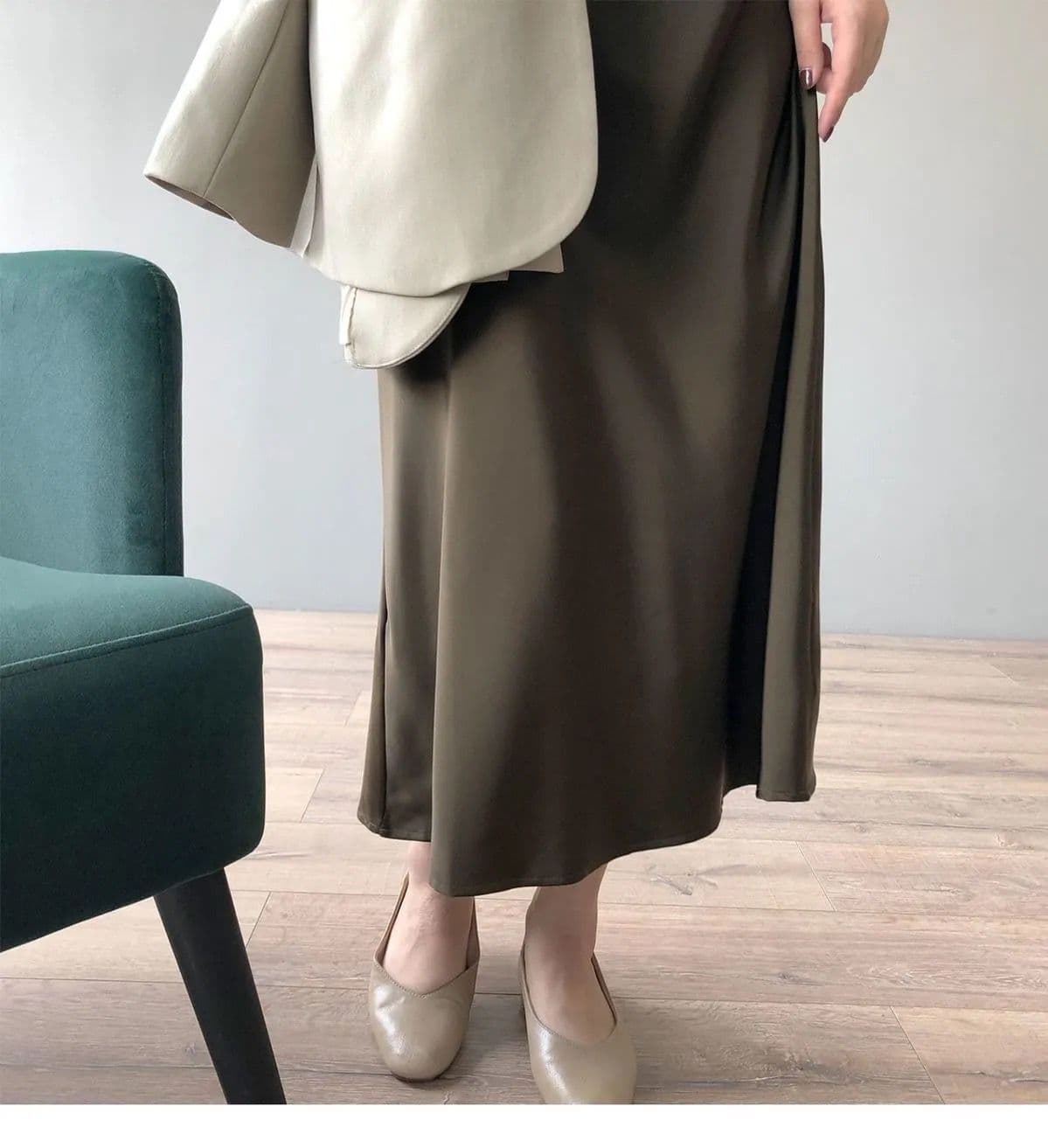 ブルベ冬服 サテンノースリーブワンピース