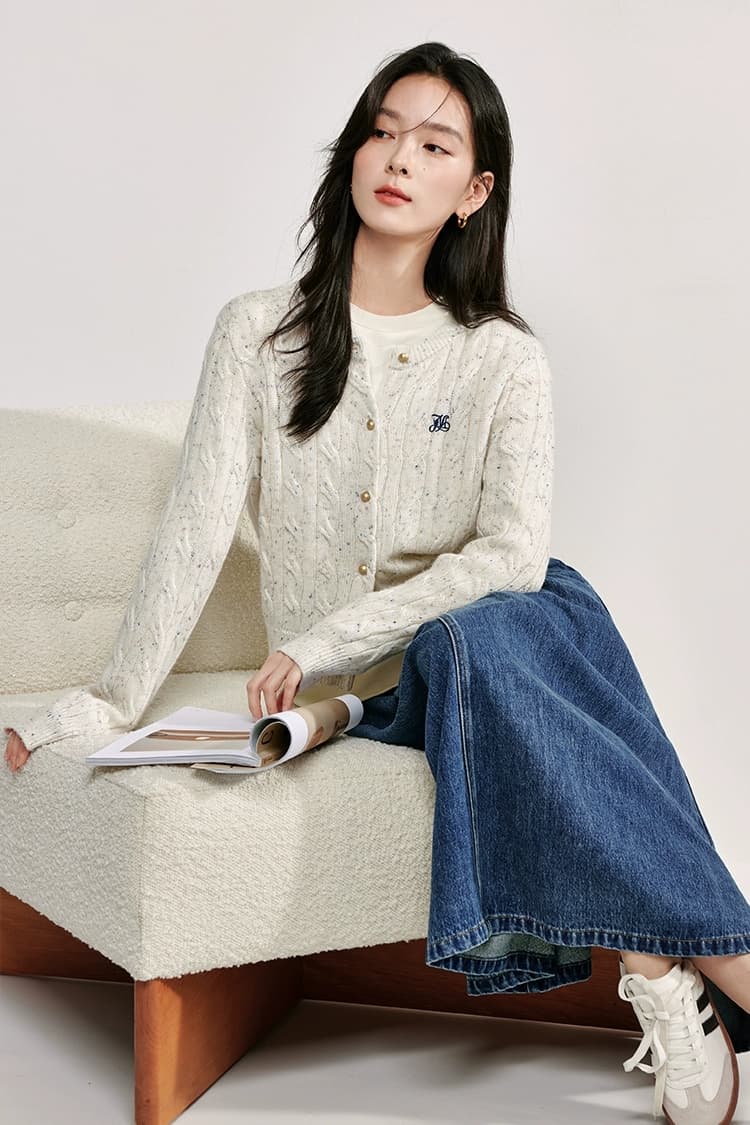 ブルベ夏/ブルベ冬服 フロントボタンカーディガン