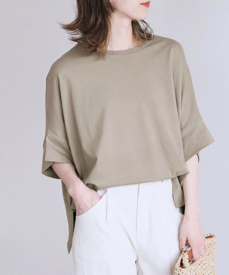 ブルベ夏/ブルベ冬服 ゆったりシルエット五分袖カットソー