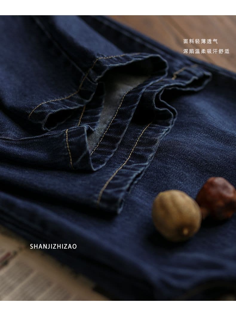 ブルベ冬服　タック入りデニムワイドパンツ