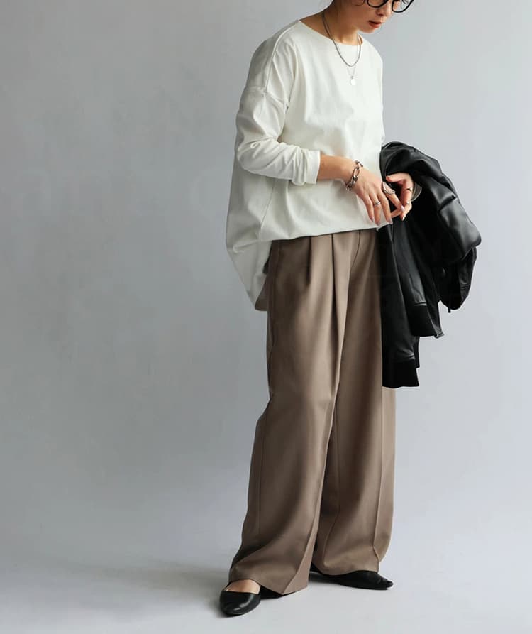 ブルベ夏/ブルベ冬服　ゆったりオーバーサイズ長袖ロングスウェット